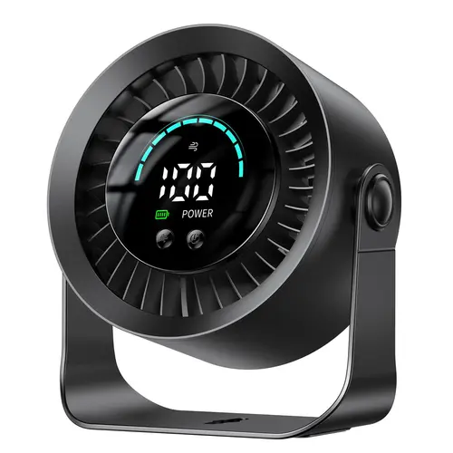 DIGIX Rechargeable USB Desk Fan for Bedroom, 100 Speeds, 360° Rotation, Wall Mounted Design Small Portable Table Fan with LED Display, Quiet Personal Desktop Cooling Fans for Home Office summerwins