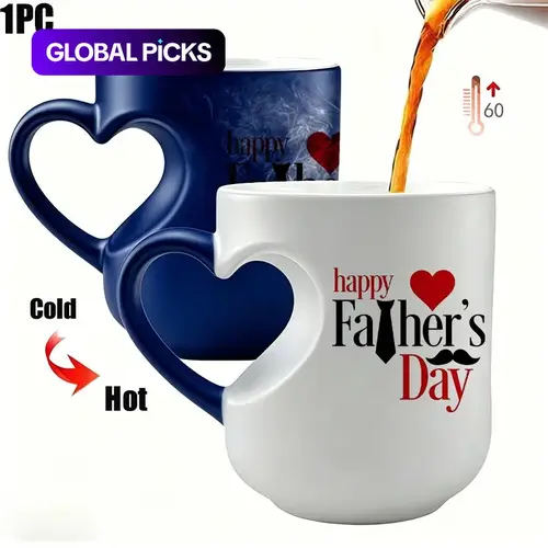Heat Activated Color Changing Funny Dad Mug, Reusable Ceramic Coffee Tea Cup, Hand Wash Only, Washable, Ideal Birthday & Father’s Day Gift #GLOBAL PICKS