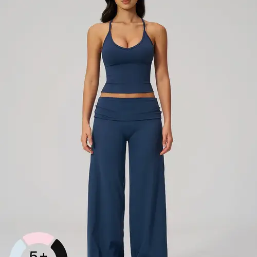 Tight-Fitting Sportswear Set, Comfortable Backless Yoga Co-ord Set, Versatile Casual European Style