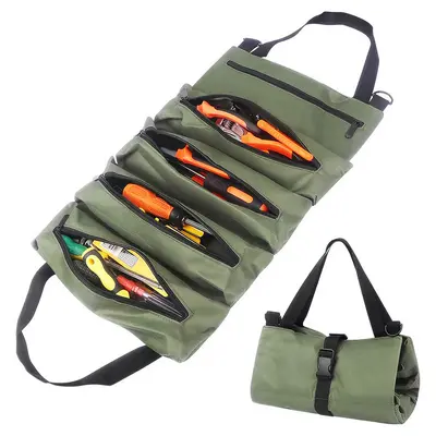 Roll Up Tool Bag Organizer Portable Tool Storage for Mechanics Electricians Woodworkers and Motorcycle Repair Tool Roll Gift for Dad Husband Boyfriend FathersDayGift