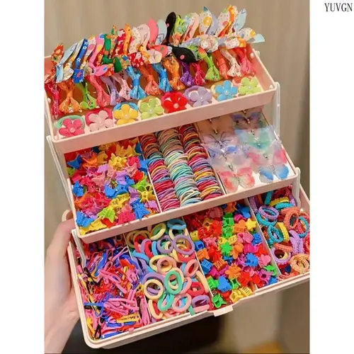 555Pcs Colorful Butterfly Hair Clips Set, Dopamine Flower Hair Ties Aesthetic Hair Claw Clips, Sweet Trendy Hair Accessories, Non Slip Styling Barrettes for Women Girls Daily Party Casual Hairstyle Deco summerwins,summerwins