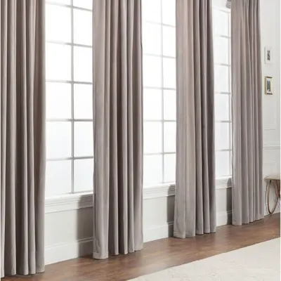 Chanasya 2pk Solid Velvet Room Darkening Window Curtain Panels - Set of 2 - 52 x 63 Inches Long - Taupe