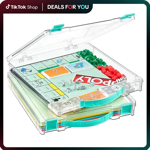 【New Arrival】Vtopmart 2-6 Pack 4.5 Qt Board Game Storage with Handle and Snap-Tight Latch Lid, Craft Organizer Box Fit 12" x 12" Papers, Stackable Clear Storage Box for Art Supply Storage, Paper Storage, Puzzle Storage fathersdaygift, DealsForYouDays