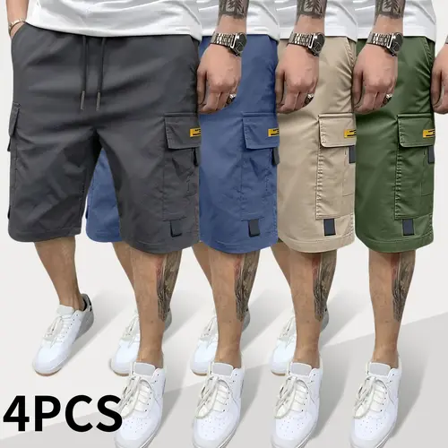 Men's Large Pocket Cargo Casual Shorts, Multi-Pocket Utility Bottoms, Lightweight Breathable Cotton Summer Shorts for Outdoor, Hiking, Work & Daily Streetwear,father'sdaygifts