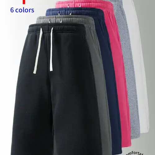 3-Pack Men’s casual 3/4 shorts: elastic waistband drawstring athletic 3/4 shorts. Simple solid color that pairs easily—suitable for summer daily commuting and work, street and outdoor activities, holiday leisure, sports running, a