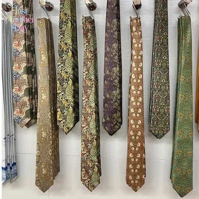 Vintage Printed Neckties, Original Creative Floral & Animal Pattern Ties for Men & Women, Hand-Tied Formal & Casual Green Neckwear