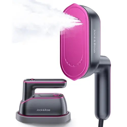 Jack&Rose 2-in-1 Steam Iron & Clothes Steamer - Handheld Portable Garment Wrinkle Remover, Fast Heat-Up, Large Soleplate, 150ml Water Tank - Lightweight for Home, Travel, Summervibes AIi