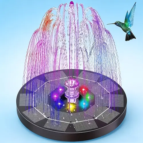 3.5W LED Solar Powered Fountain with Built-In Battery, Solar Fountain, Detachable, Elegant Design Garden Fountain, Usable Day And Night, Lights Up at Night summerwins