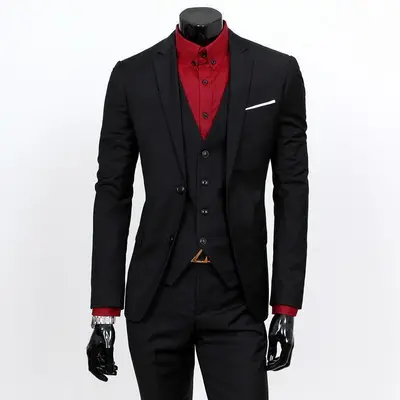 Groom Suit Mens Three Piece Set British Style Casual Business Suit Slim Handsome Design For Summer Wedding Office Events Formal Gatherings Daily Wear