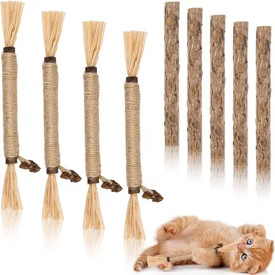 9 Pack Silvervine Sticks for Cats, Natural Cat Chew Stick Cat Toys Set, Matatabi Dental Care Cat Treat for Indoor Cats/Kittens Dental Care Teeth Cleaning/Play