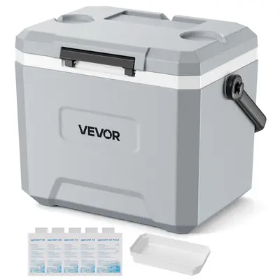【FathersDayGift】VEVOR Hard Cooler, 17QT Portable Cooler, Leak-Resistant Coolbox Keeps Contents Cool for 48 Hours, Insulated Chests with Ice Retention and Heavy-Duty Handle, Ultra-Light for Camping, Concerts, Sports