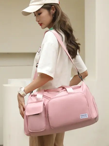 Large Capacity Travel Bag, Dry Wet Separation Fitness Backpack, Short Trip Business Luggage, Shoe Compartment, Waterproof Crossbody Bag, Fashionable Duffel Bag