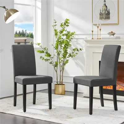 Costoffs Set of 4 Comfortable Cushioned Multi-Item Upholstered Dining Chairs, Modern Armless Side Chairs with Solid Wood Legs for Kitchen, Dining Room, Comfortable Dining Chairs, Cushioned Dining Chairs