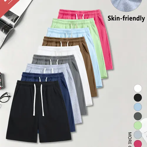 4-Pack Men’s Summer Casual Athletic Shorts, Loose Straight Cut, Skin-Friendly, Comfortable & Breathable, Simple & Versatile