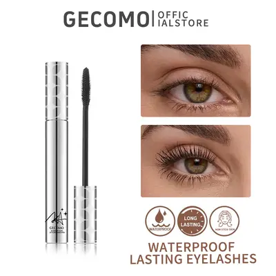 GECOMO Waterproof Mascara, Long-wearing tubing formula for stunning length & With built-in brush, curled & natural-looking lashes Ideal for polished, for 24HR