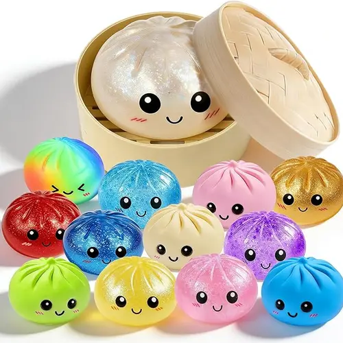 Random Colors Multi-Quantity Gift Squeeze Baozi Toys, Holiday Party Supplies, Party Prize Bag Awards, Squeeze Fun Gift for Kids, Adding Life Fun, Holiday Party Activity Gift Supply, for halloween Christmas Thanksgiving Gifts