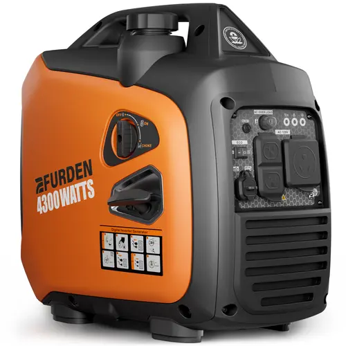 【Deals For You】 Efurden 4300 Watts Portable Inverter Generator, Gas Generator for Outdoor Camping, Home Use, 30A RV Ready, 45 Lbs, EPA Compliant