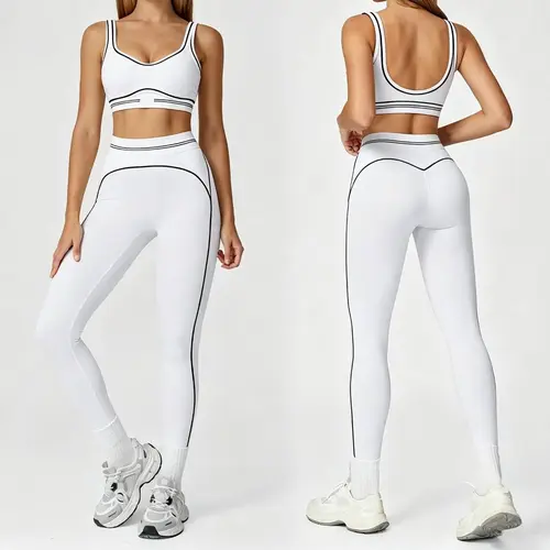 Women's Seamless 2-Piece Sports Set - Outfits Inspo Matching Workout Sets, Comfortable Summer Gym Wear with Yoga Pants for Daily, Gym Use, 2 Piece Sets