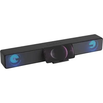 Supersonic SC-1423SB Bluetooth Rechargeable TV Soundbar RGB LED, FM Radio, HDMI ARC, AUX, USB, Micro SD, Built-in Mic, Phone Stand
