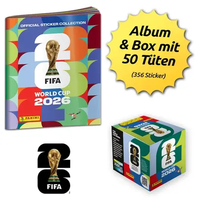The Panini FIFA World Cup 2026 official sticker and soft cover album collection BOX / PACK NEW includes Kylian Mbappé, Jude Bellingham, Lamine Yamal, Erling Haaland, Vinícius Jr.