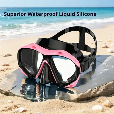 Professional waterproof high-definition freediving mask for adults, snorkeling, nose protection, and swimming. summerwins