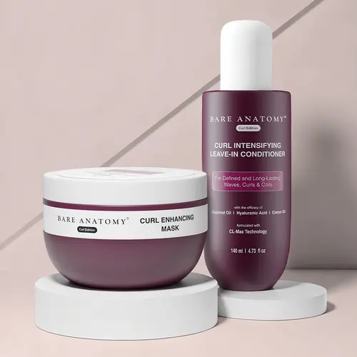 Curl Enhancing Hair Mask (250gm) + Curl Intensifying Leave-In Conditioner (140ml) with Coconut Oil & Hyaluronic Acid