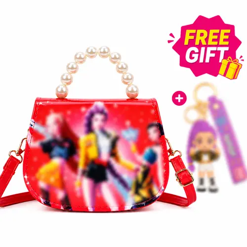 10styles Cute Girls Crossbody Bag with Pearl Handle, Small Shoulder Purse for Kids,Fashion Handbag for Travel, Party, School, Holiday Gift, Doll Accessory Included, Adjustable Strap, Convertible Shoulder & Crossbody Bag DIY   Handmade leather products