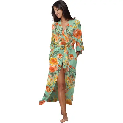 Women's Soft Robes Long Bath Robes Full Length Kimonos Sleepwear Dressing Gown, Solid ColorGift