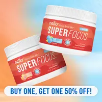 Nello Superfocus Tub 2-Pack – Nootropic Drink Mix with Lion’s Mane, Rhodiola & Alpha-GPC – 30 Serving Tub – Supports Memory, Brain Health & Mental Stamina, Enhances Clarity & Sharpness, Helps Fight Brain Fog – Travel Packets (30 Servings)