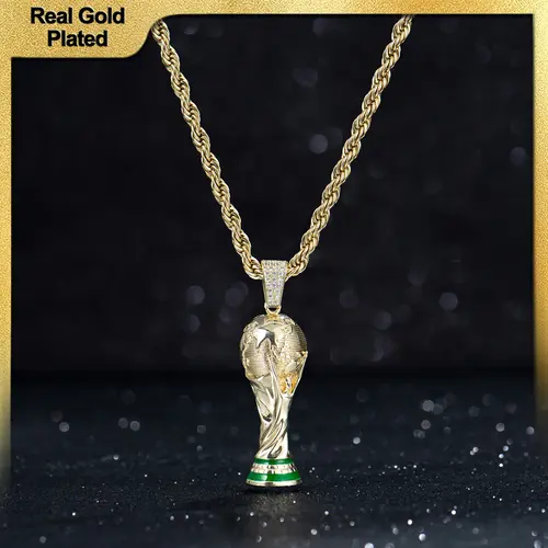 Holylegend 14K Real Gold Plated 2026 World Cup Rope Chain,24 inches Long and 5mm Wide, hand-polished and multi-plated, suitable for daily wear