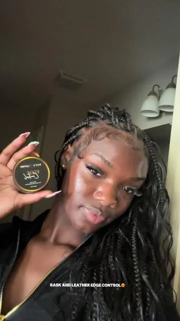 ifykyk I love fluffy edges😍  10/10 on this edge control! #fyp #braids #boho #edges 