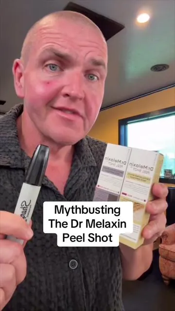 Mythbusting the @Dr.Melaxin Global’s Peel Shot. Will it actually take permanent marker off your skin and how does that compare to a natural solvent? #skincare #peel #exfoliation