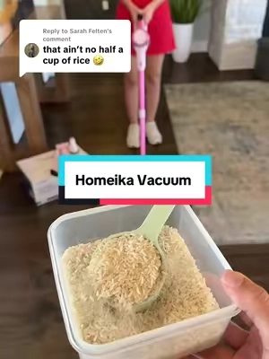 Replying to @Sarah Felten it has room for WAY more than a half of a cup of rice #vacuum #vacuumcleaner #homeikavacuum #CleanTok #tiktokshopfalldealsforyou 