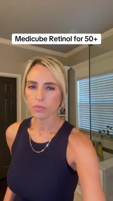 How to get the GenX Glow. Medicube Retinol to the rescue for those over age 50. #retinolskincare #genxskincare #over50skincare #over40skincare #genxwomen 