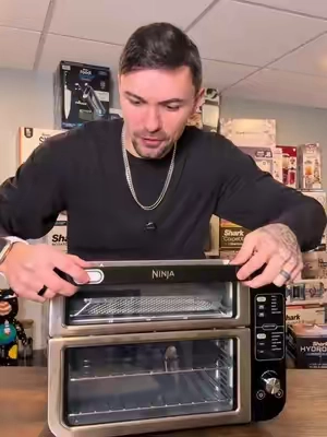 The Ninja Double Oven 🥹 #ninjadoubleoven #doubleoven #countertopoven #airfryer 