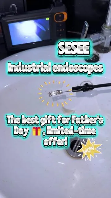 Industrial Endoscope Borescope Camera with Light, 4.3 Inch Screen HD Digital Snake Camera, Waterproof Sewer Inspection Camera with 6 LED Lights, Semi-Rigid Cable, Measuring Gauges #borescope #endoscope #newarrivals #SummerVibes #fathersdaygift 