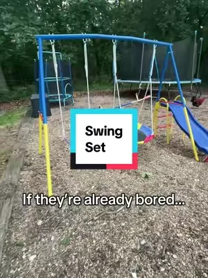 Super easy to put together too! #swingset #dealsforyoudays #tiktokshopcreatorpicks #SummerVibes #summerwins 