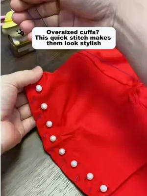 Oversized cuffs? This quick stitch makes them look stylish.#SewingTips #SteelNeedles #DealsForYouDays #SummerWins#TikTokShopDealsforYouDays