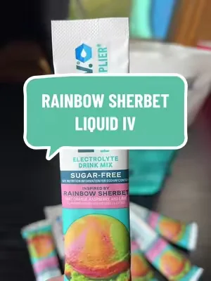 Sugar free rainbow sherbet liquid iv sells out fast in the summer time ☀️💦 @Liquid I.V. #dealsforyoudays #electrolytes #hydration 