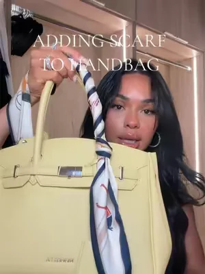 Replying to @Mary Escobar how to add scarf to handbag #newbella #luxuryhandbags 