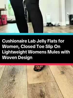 Cushionaire Lab Jelly Flats for Women, Closed Toe Slip On Lightweight Womens Mules with Woven Design and Cushioned Comfort #DealsForYouDays #TiktokShopCreatorPicks #tiktokshopsummerturnup 