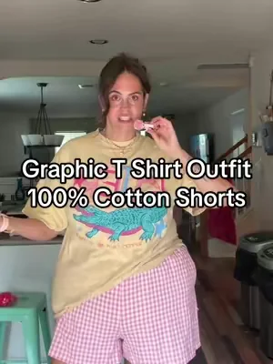 These plus size shorts are my go to shorts for casual outfits on the weekend. My favorite way to wear them is with graphic t-shirts for really cute plus size graphic tee outfits. #graphictshirtoutfits #plussizefashion #casualoutfit #DealsForYouDays #SummerWins  @COOTRY 