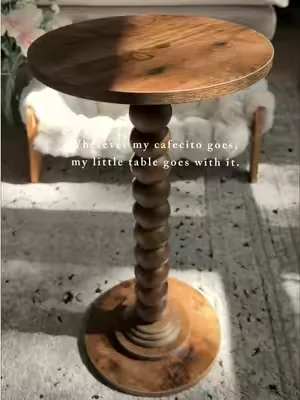 I carry this little table to every room I go with my little coffee 🤎✨ it’s lightweight so it’s easy to carry and move around. 21.6in tall. #coffeetable #livingroomdecor #homedecor #sidetable #dealsforyoudays 