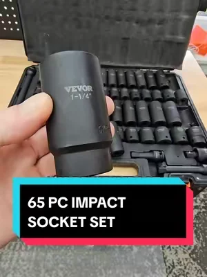 VEVOR 65 PC IMPACT SOCKET SET, 6 POINT, DEEP AND SHALLOW, STANDARD AND METRIC, RACHET, WOBBLE, EXTENSIONS AND ADAPTER IN A CASE. #tools #socketset #tiktokshopcreatorpicks #summervibes #dealsforyoudays @VEVOR Store @CreatorCollab_Mabel @Haidee_Collab 