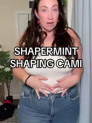 It’s like a shapewear shirt…and doesn’t roll up!!! #shapermint #shapewear #cami #plussizefashion #summervibes 