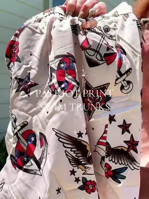 I’m loving this patriot print swim trunks from @Maamgic Shorts! No netting, just compression shorts underneath. #maamgic #swimtrunks #4thofjuly #tiktokshopdealsforyoudays #dealsforyoudays 