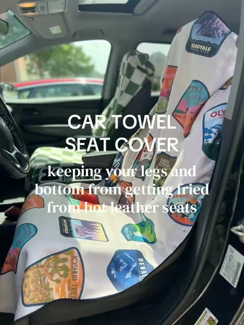 This isn’t just for beach days. I use this after workouts, spray tans, pool days, road trips, when the kids are sweaty, when the dog is muddy… honestly, all the time. It protects my seats from life’s messes while keeping me from sticking to hot leather. Such a simple solution. #cartowel #towel #towels #carseattowel #leatherseats 