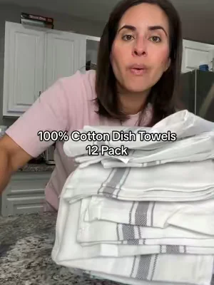 Bring on the nostalgia with these 100% cotton towels- come in a matching pack of 12 in various colors! Plus cotton dish towels dry faster and stay fresher longer. #kitchentowels #dishtowels #nostlagic #tiktokshopcreatorpicks #handtowels 