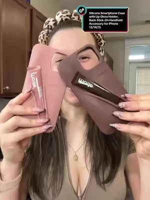 Envío gratis!!✅😍✨súper lindos Funda de silicona para smartphone con soporte para brillo de labios, accesorio de mano con adhesivo trasero para iPhone 13/14/15/16/17 Pro Max Plus, carcasa para teléfono móvil 17 Air #case #casephone #accessories #lipgloss #gloss 