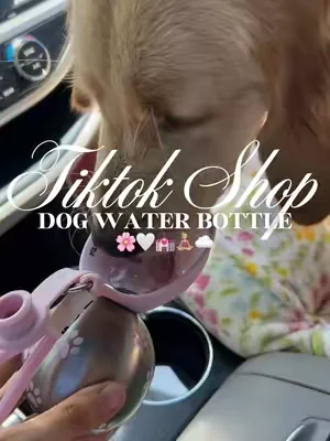 Dog bottle 🌸🤍💒🧘🏼‍♀️☁️#fyp #dogwater #dogwaterbottle #dogessentials #dogtravel 